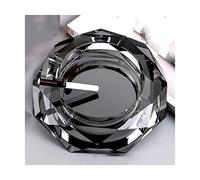 GPDNBIEU, Cenicero de Cristal Bonito, ceniceros octogonales for Puros, for Exteriores, for Cigarrillos, cenicero Interior for Coche, práctico(Black 18 cm/7 in)