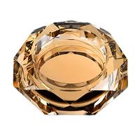 GPDNBIEU, Cenicero de Cristal Bonito, ceniceros octogonales for Puros, for Exteriores, for Cigarrillos, cenicero Interior for Coche, práctico(Yellow 12 cm/4.7 in)