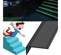 GPDNBIEU, Cinta Protectora de Borde Escalera Vinilo, el Brillo del la es un Accesorio, Usuario Debe Pegar, Ancho 3x7 cm(Black,L 1000in/25.4m)