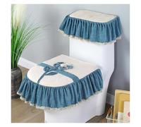 GPDNBIEU, Cojín for Asiento de Inodoro, 3 unids/Set, Bordado Encaje, Margarita, Flor, Tapa Suave y cálida Cubiertas for Tanque, Almohadillas for