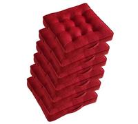 GPDNBIEU, Cojín Grueso for El Piso, Tela De Lana Cristal, Cómoda, Suave Y Antideslizante, Almohadillas for Sillas for Asientos En for Suministros for Hogar Aula,Color:Gris(Wine Red,40x40cm(6pcs))