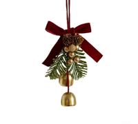 GPDNBIEU, Coloridas Decoraciones de Campanas navideñas con Lazos y piñas for Crear un Ambiente Alegre(Two Pieces of Bells)