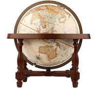 GPDNBIEU, con sombreado antiguo y diámetro de base madera Globo político terreno artístico vintage Marcado texto claro 12"