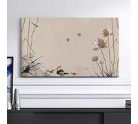 GPDNBIEU, Cubierta de 32-80 Pulgadas Flor Loto Pantalla Tela Transpirable Universal Antideslizante for televisores Plana(Flower4,37-39inch)