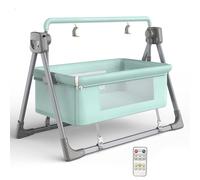 GPDNBIEU, Cuna Musical De 5 Velocidades + Bluetooth, 5 Velocidades De Columpio, Carillón De Viento Animal Colgante for Cochecito, Adecuado for Bebés De 0 A 36 Meses,Rosado(Green)