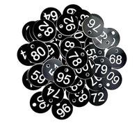 GPDNBIEU Etiquetas numeradas, 100 Piezas 1-100 Etiquetas de números plástico con Orificio Multicolor 3,5 cm(Black)