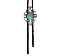 GPDNBIEU, For Hombres Literario Ensueño Gemas Azules Encaje Calado - Corbata Retro Hip Hop Cuerda De Corbata De Bola De Cuero Americano