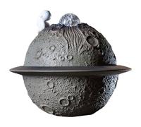 GPDNBIEU Fuentes de Escritorio, Fuente de Cascada Interior Space Explorer, Fuente Mesa cerámica for decoración del hogar y la Oficina(Gray)