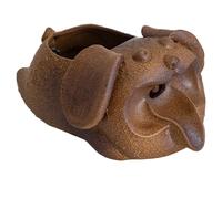 GPDNBIEU Fuentes de Escritorio, Fuente de cerámica Agua con función, jarras en Cascada, Fuente Escritorio, decoración Mesa Feng Shui(Brown,Dog)