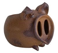 GPDNBIEU Fuentes de Escritorio, Fuente de cerámica Agua con función, jarras en Cascada, Fuente Escritorio, decoración Mesa Feng Shui(Brown,Pig)