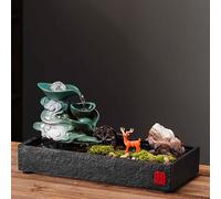 GPDNBIEU Fuentes de Escritorio, Fuentes de Mesa Acuario cerámica con Escultura Rana Peces y Dinero for Sala Estar, Dormitorio(D~Medium)