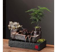 GPDNBIEU Fuentes de Escritorio, Fuentes de Mesa Acuario cerámica con Escultura Rana Peces y Dinero for Sala Estar, Dormitorio(C~Small)