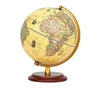 GPDNBIEU, Globo iluminado con Base de madera, mesa Retro 12,5 pulgadas, globo giratorio geografía terrestre, marcado texto claro for niños(32cm)
