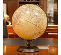 GPDNBIEU, Globo retro iluminado con iluminación en relieve 3D elevado, soporte de madera, marcado texto claro(25cm/D)