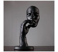 GPDNBIEU, Hombre fumando cigarro Cara Creativa Estatua Personaje Resina Tallado a Mano estatuilla Decoraciones(Black)