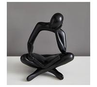 GPDNBIEU, Hombre pensante de Resina con Bola Cristal, decoración Dorada for Dormitorio, meditación for Oficina, Sala Estar(White)