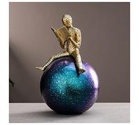 GPDNBIEU, Hombre pensante de Resina con Bola Decoración Minimalista Acentos Mesa Sala Estar, Objetos decoración estantería(B)