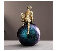 GPDNBIEU, Hombre pensante de Resina con Bola Decoración Minimalista Acentos Mesa Sala Estar, Objetos decoración estantería(A)