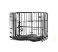 GPDNBIEU, Jaula for Perros de Metal Negro, Resistente, con Parte Inferior y Bandeja for pequeños medianos, 29,7 Pulgadas, Color