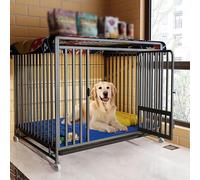 GPDNBIEU, Jaula for Perros de Tubo Cuadrado Grande y Mediano, Muebles for Jaula for, Tres Lados, Resistente a roer morder, con Almohadilla for los pies(123x93x105cm)