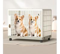 GPDNBIEU, Jaula for Perros Estilo Mueble móvil con Puertas y Ruedas Cerradura, Adecuada for pequeños/medianos/Grandes en una Perrera