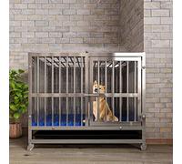 GPDNBIEU, Jaula for Perros Grandes, Cerca for Mascotas Resistente for Entrenamiento en Interiores y Exteriores con Puerta de Bandeja plástico diseño Cerradura(78x52x72cm)