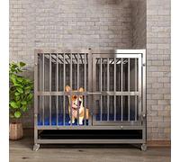 GPDNBIEU, Jaula for Perros Grandes, Cerca for Mascotas Resistente for Entrenamiento en Interiores y Exteriores con Puerta de Bandeja plástico diseño Cerradura(62x45x55cm)