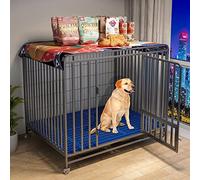 GPDNBIEU, Jaula for Perros Resistente: Cerca for, Jaula for, Perrera de Metal con Puerta Cerradura y Ruedas, Bandeja extraíble, Parte Superior Que se Puede Abrir, Adecuada for Mascotas Grandes