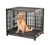 GPDNBIEU, Jaula for Perros Resistente con Bandeja Desmontable, espaciosa casa for de Interior, Muebles móviles Estilo Jaula for pequeños y medianos