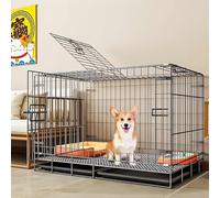 GPDNBIEU, Jaulas for Perros medianos, caseta for en Interiores, for, Jaula Plegable for Mascotas, no Requiere instalación, fácil de Limpiar(83x60x70cm)