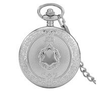 GPDNBIEU, Reloj de Bolsillo de Cuarzo for Hombre Escudo Reloj de Bolsillo con números Romanos con Cadena Día del Padre Navidad