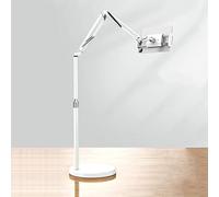GPDNBIEU, Soporte de Brazo Flexible Plegable for Tableta giratoria Ajustable 360 Grados for mesita Noche, sofá, Suelo, Sentado pie(White,1.8m)