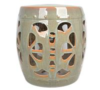 GPDNBIEU, Taburete de Tambor cerámica Hueco Grande, Taburete sofá Sala Estar, Silla Estudio, decoración mesita Noche(White)