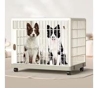 GPDNBIEU, Una espaciosa casa for Perros Interior con una Jaula for Estilo Muebles móviles, for Puertas Cerradura y Ruedas