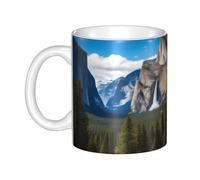 Gpkgsigt Hermosa taza de cerámica con impresión del Parque Nacional de Yosemite para capuchino, latte, cereales, yogur, leche, bebidas calientes o frías, horno de microondas
