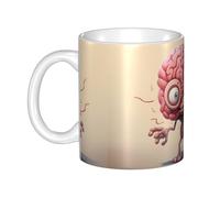 Gpkgsigt Taza de cerámica con impresión de cerebro humano para capuchino, latte, cereales, yogur, leche, bebidas calientes o frías, horno de microondas