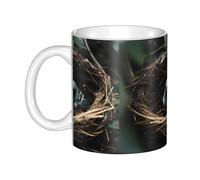 Gpkgsigt Taza de cerámica con impresión de nido de pájaro para capuchino, latte, cereales, yogur, leche, bebidas calientes o frías, horno de microondas