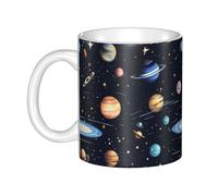 Gpkgsigt The Solar Family Printing - Taza de cerámica para capuchino, latte, cereales, yogur, leche, bebidas calientes o frías, horno de microondas
