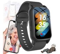 GplHAIN Elderly Anti-Fall Watch with GPS | SOS Button | HD Phone | Health Monitoring | Auto Response, Fall Reminder, for Elder and Dementia Design, Ip67 Waterproof Black