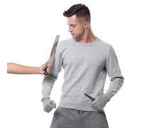 GplHAIN Ropa De Trabajo Protectora De Nivel 5 contra Cortes Y PUñaladas para Seguridad Personal. Camiseta De Cuello Redondo De Punto Hppe Nivel 5, Resistente Al Desgaste Y a Los Cortes Lightgray-S