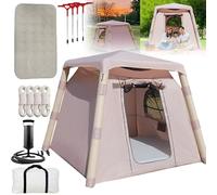 GplHAIN Tienda De Campaña con Bomba De Aire Manual | Tienda Inflable para 2-4 Personas | Colchón De 190 X 99 X 25 Cm | Impermeable | Resistente Al Sol | Tela Oxford 300d A