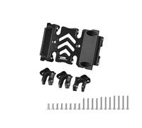 GPM 6061-T6 - Placa deslizante central de aleación y soportes de enlace superior para Axial SCX10 III Jeep Wrangler Bronco Gladiator 1/10 RC Crawler piezas de actualización (negro)