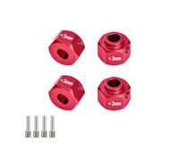 GPM - Adaptadores de rueda hexagonal de 12 mm + 3 mm, bujes ampliados de aluminio 6061-T6 para Jeep Capra Axial SCX10 III 1/10 RC Crawler, 4 piezas (rojo)