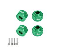 GPM - Adaptadores de rueda hexagonal de 12 mm + 3 mm, bujes ampliados de aluminio 6061-T6 para Jeep Capra Axial SCX10 III 1/10 RC Crawler, 4 unidades (verde)