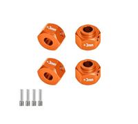 GPM Adaptadores de rueda hexagonal de 12 mm + 3 mm, bujes ensanchados de aluminio 6061-T6 para Jeep Capra Axial SCX10 III 1/10 RC Crawler SCX10 III, 4 piezas (naranja)