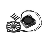 GPM Aluminium 6061 Motor Heatsink with Metal Frame Cooling Fan and Protective Cover For Arrma 1/10 Gorgon 4X2 Mega 550 Brushed Monster Truck-ARA3230 Upgrades - Black