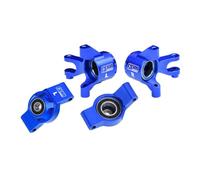 GPM Aluminium 7075 Alloy Front Steering Blocks & Rear Hub Stub Axle Carriers with Oversize Bearing For Traxxas 1/16 Mini Maxx 4WD RTR Brushless Monster Truck 107154-1 Upgrades - Blue