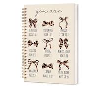 GPMZTJQF Cheetah Bow Y2k Christian Bible Spiral Notebook Journal for Girls | Lindo estampado de leopardo, regalo de estudio bíblico para mujeres, adolescentes, universidades, niñas, planificador