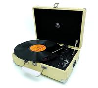 GPO Attache - Tocadiscos de Vinilo con Altavoces Integrados, Tocadiscos Vintage portátil Compatible con Altavoces externos, grabación Directa USB, Color limón