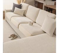 GPRL Funda De Cojín Elástica para Sofá Antideslizante Lavable Universal Duradera Y De Fácil Cuidado para Sofás En Forma De L Y Esquineros,Blanco(73-77 * 73-77)